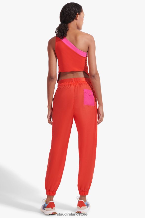 Women Clothing Fiery Red NB X STAUD BELTED NYLON TRACK PANT H8RLPJ562