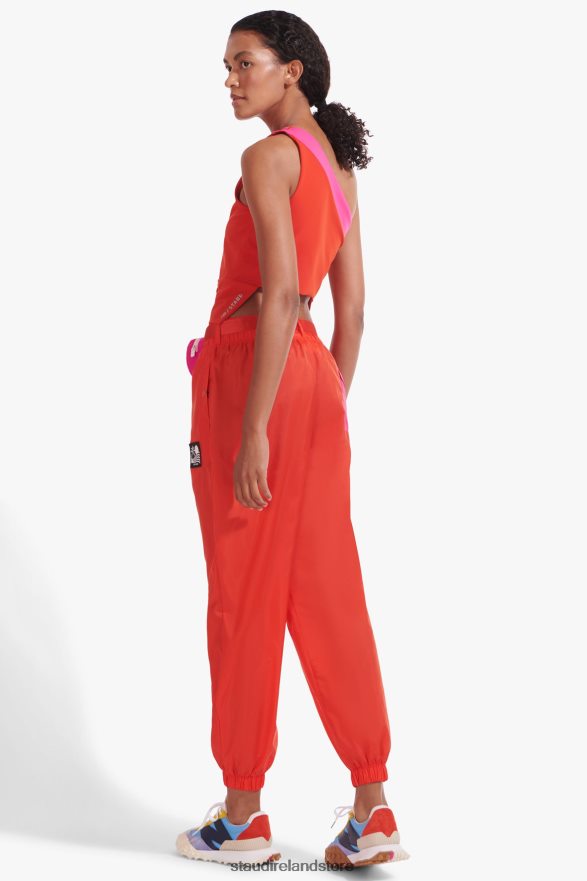 Women Clothing Fiery Red NB X STAUD BELTED NYLON TRACK PANT H8RLPJ562