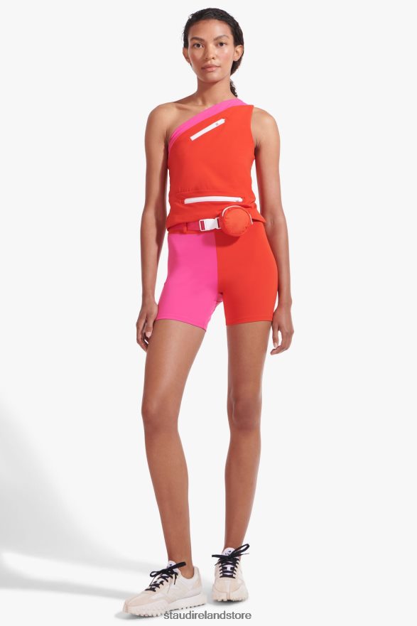 Women Clothing Fiery Red NB X STAUD NBSLEEK BELTED SHORT H8RLPJ568