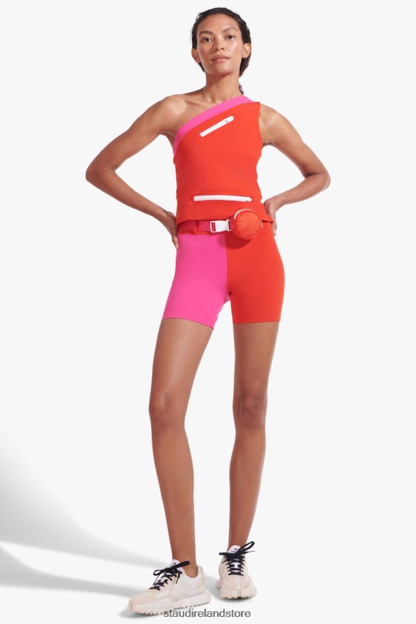 Women Clothing Fiery Red NB X STAUD NBSLEEK BELTED SHORT H8RLPJ568