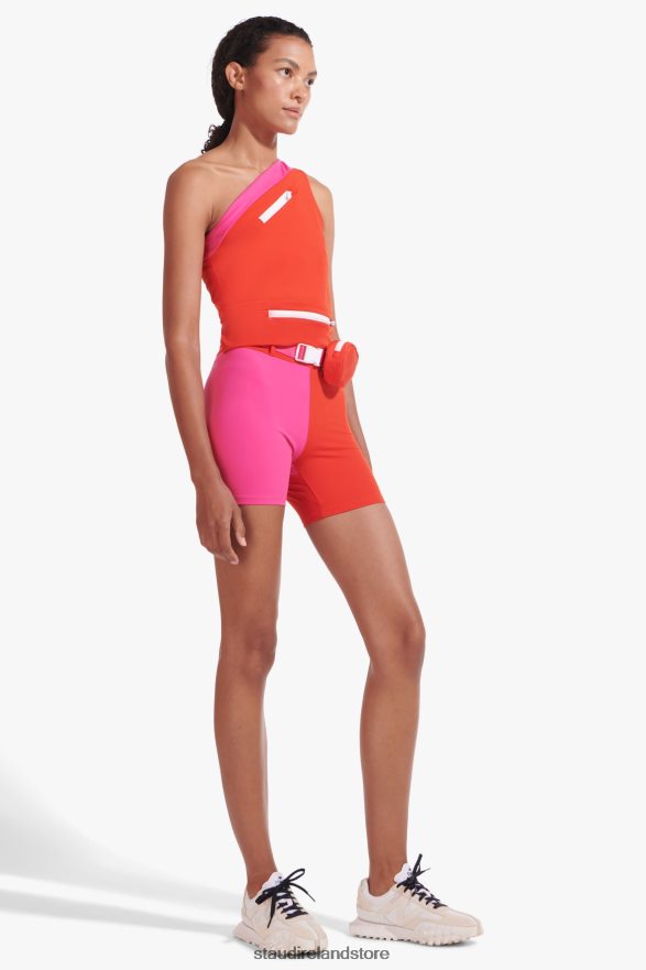Women Clothing Fiery Red NB X STAUD NBSLEEK BELTED SHORT H8RLPJ568