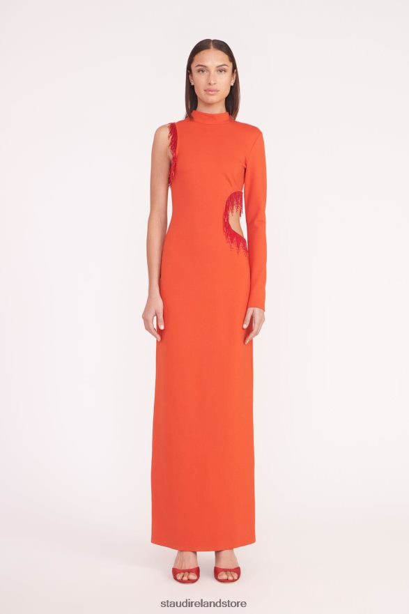 Women Clothing Fire Red STAUD KIRSTEN DRESS H8RLPJ17