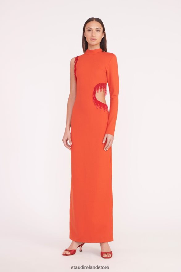 Women Clothing Fire Red STAUD KIRSTEN DRESS H8RLPJ17