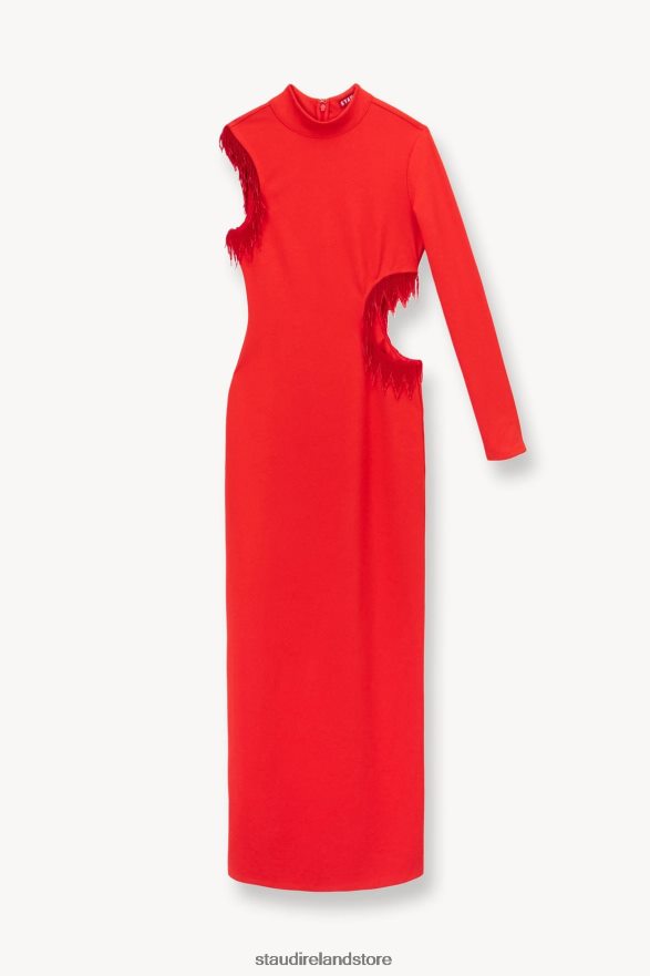 Women Clothing Fire Red STAUD KIRSTEN DRESS H8RLPJ17