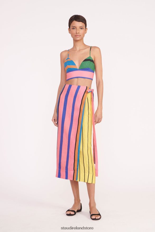 Women Clothing Formentera Stripe STAUD KAITLYN SKIRT H8RLPJ467
