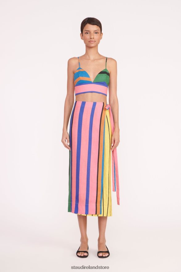 Women Clothing Formentera Stripe STAUD KAITLYN SKIRT H8RLPJ467
