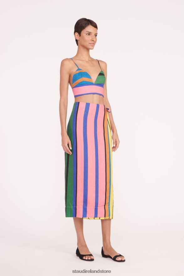 Women Clothing Formentera Stripe STAUD KAITLYN SKIRT H8RLPJ467