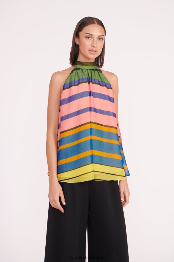 Women Clothing Formentera Stripe STAUD MARLOWE TOP H8RLPJ317