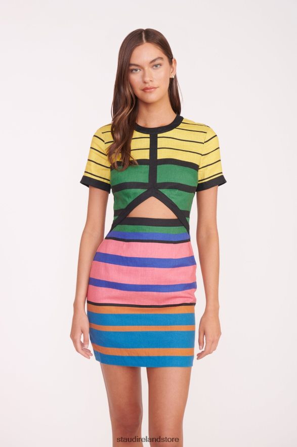 Women Clothing Formentera Stripe STAUD MINI PERLA DRESS H8RLPJ43
