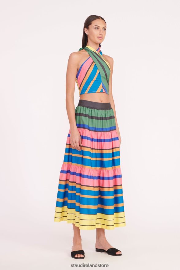 Women Clothing Formentera Stripe STAUD SEA SKIRT H8RLPJ461