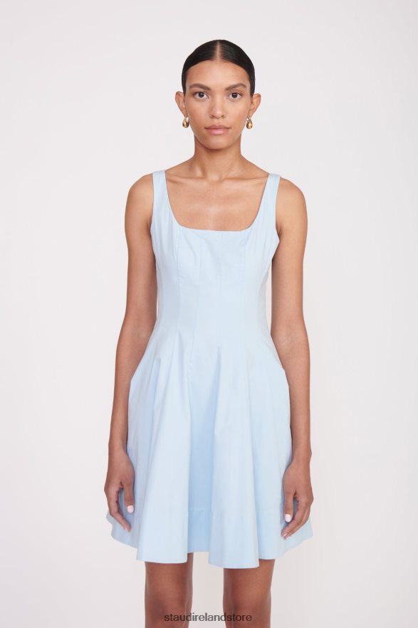 Women Clothing French Blue STAUD MINI WELLS DRESS H8RLPJ94
