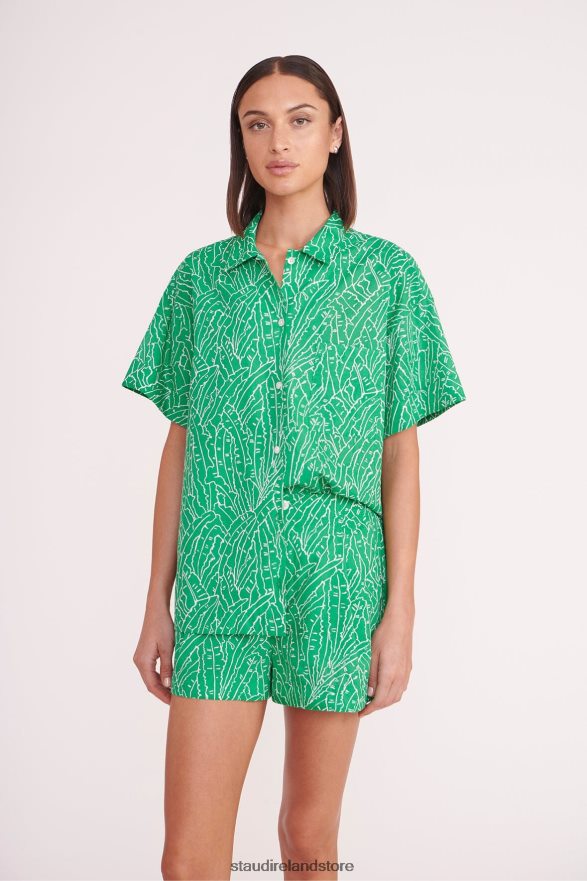 Women Clothing Green Palm STAUD CHANNING TOP H8RLPJ341