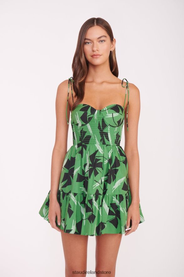 Women Clothing Green Pinwheel STAUD MINI LANDRY DRESS H8RLPJ64
