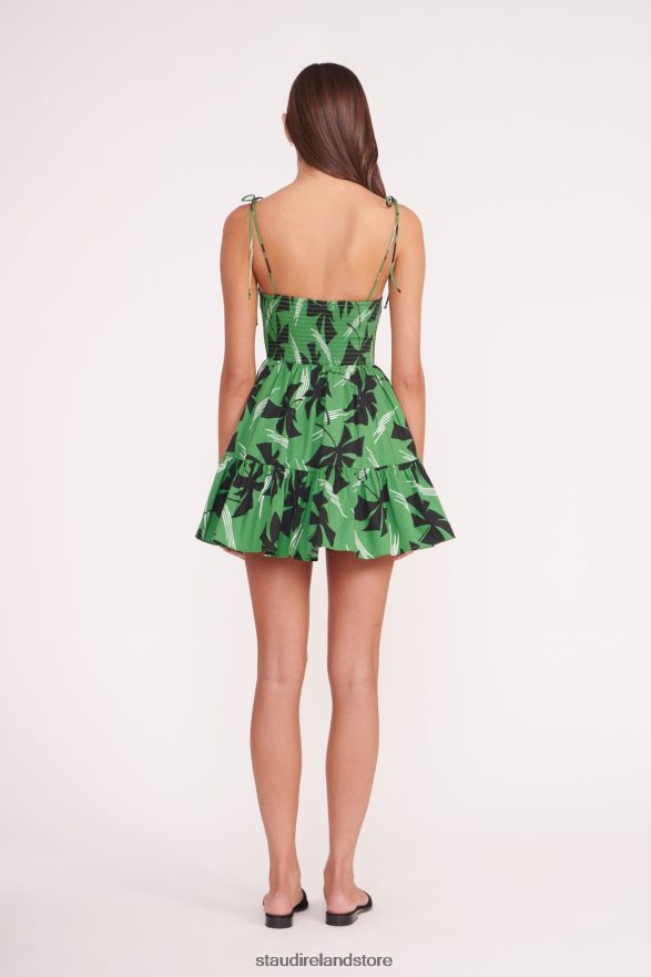 Women Clothing Green Pinwheel STAUD MINI LANDRY DRESS H8RLPJ64