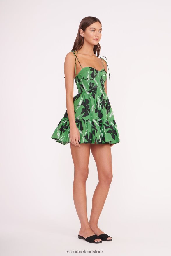 Women Clothing Green Pinwheel STAUD MINI LANDRY DRESS H8RLPJ64