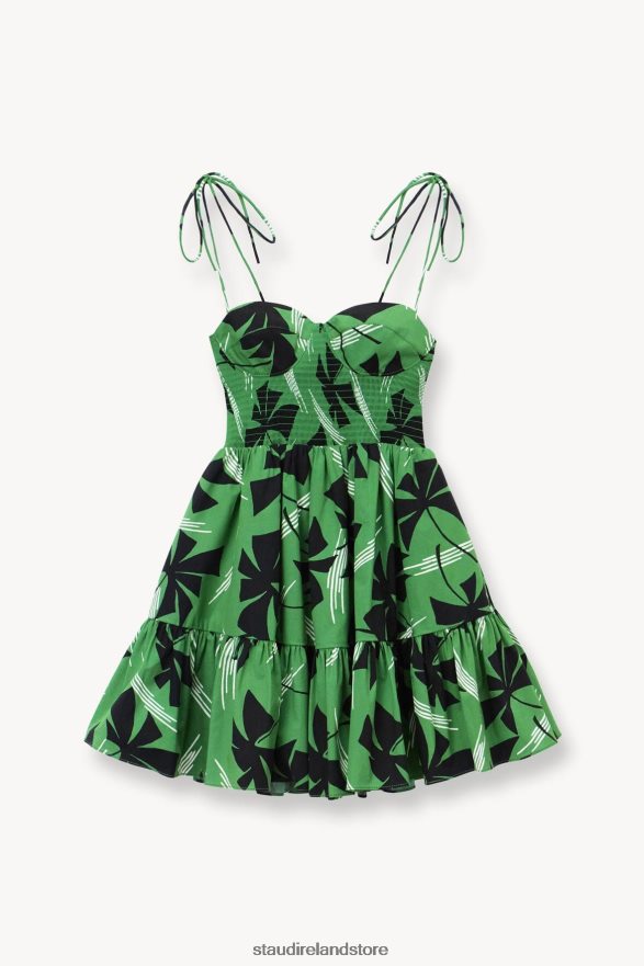 Women Clothing Green Pinwheel STAUD MINI LANDRY DRESS H8RLPJ64