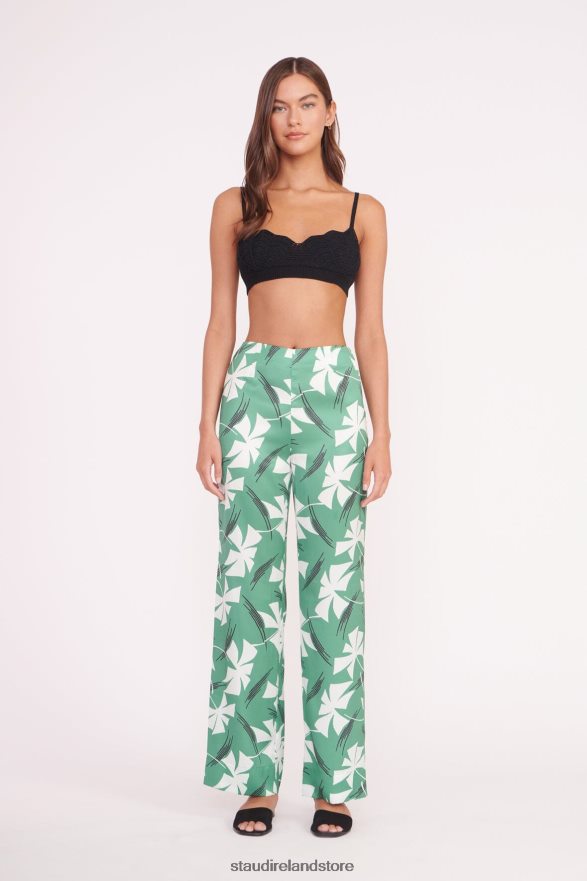 Women Clothing Green Pinwheel STAUD OSCAR PANT H8RLPJ506