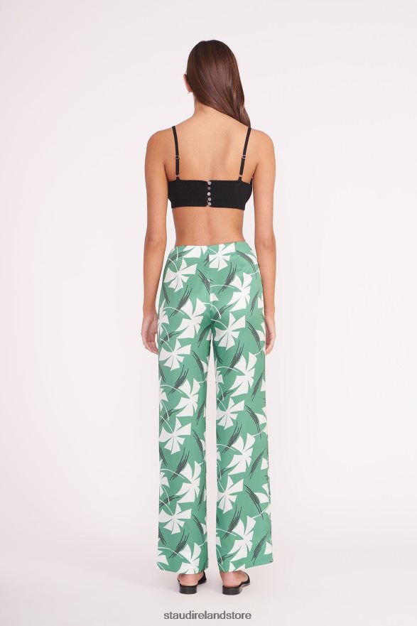 Women Clothing Green Pinwheel STAUD OSCAR PANT H8RLPJ506