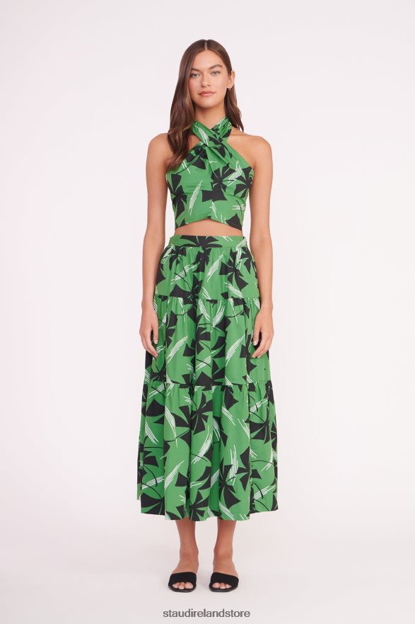 Women Clothing Green Pinwheel STAUD SEA SKIRT H8RLPJ464