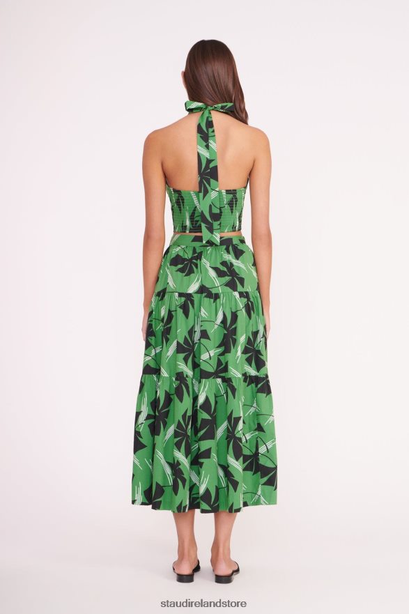Women Clothing Green Pinwheel STAUD SEA SKIRT H8RLPJ464