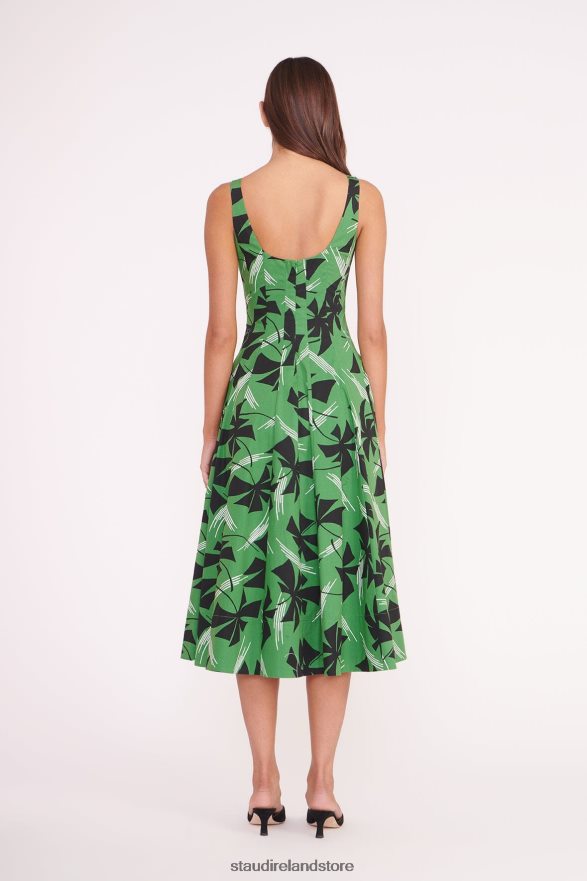 Women Clothing Green Pinwheel STAUD WELLS DRESS H8RLPJ46