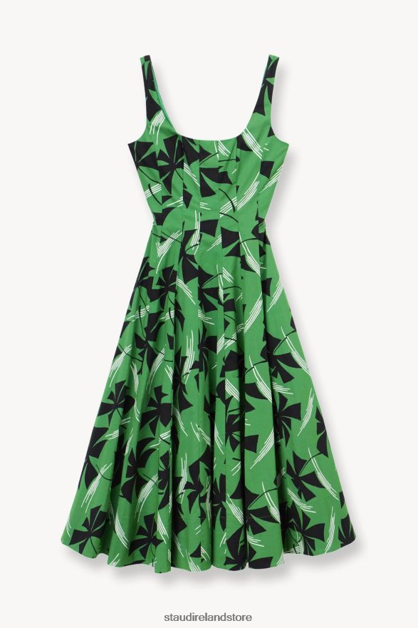 Women Clothing Green Pinwheel STAUD WELLS DRESS H8RLPJ46