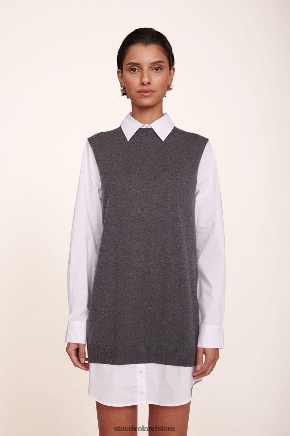 Women Clothing Grey White STAUD FERN DRESS H8RLPJ295