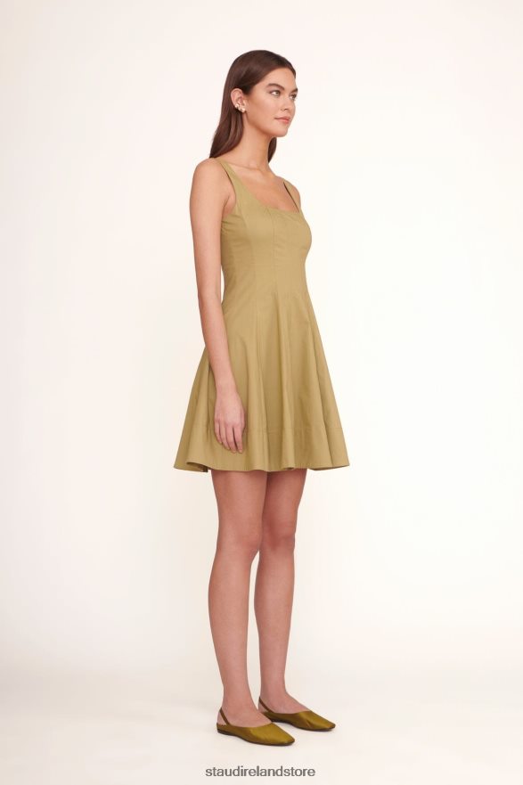 Women Clothing Khaki STAUD MINI WELLS DRESS H8RLPJ89