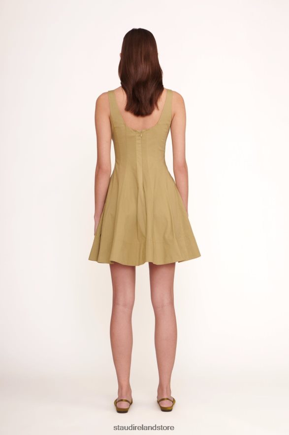 Women Clothing Khaki STAUD MINI WELLS DRESS H8RLPJ89