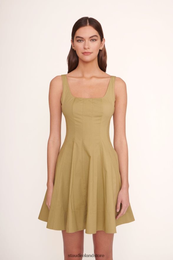Women Clothing Khaki STAUD MINI WELLS DRESS H8RLPJ89