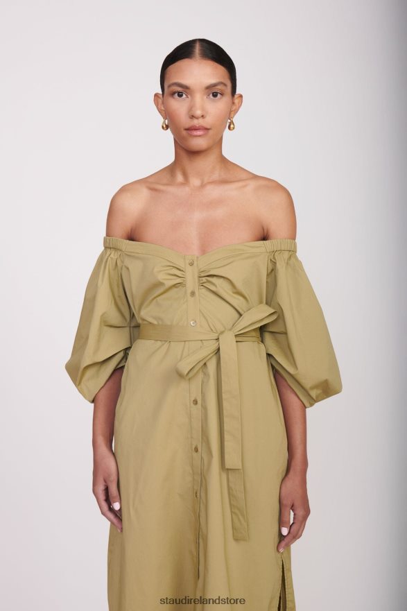 Women Clothing Khaki STAUD REESE DRESS H8RLPJ109
