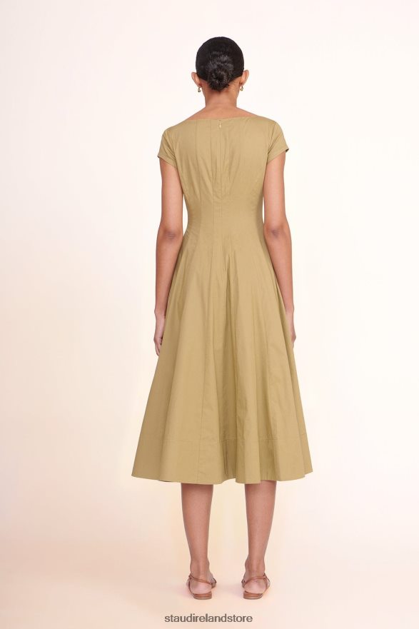 Women Clothing Khaki STAUD SHORT SLEEVE WELLS DRESS H8RLPJ98