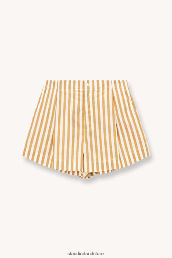 Women Clothing Khaki Stripe STAUD ZOEY SHORT H8RLPJ513