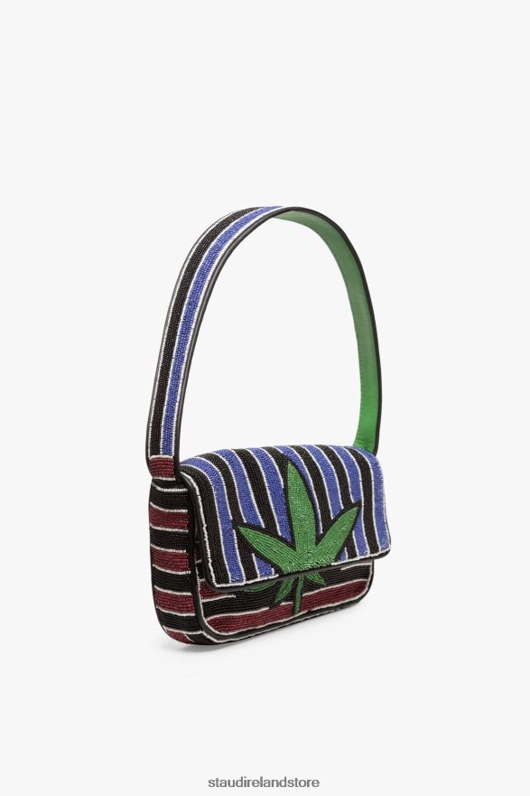 Women Clothing Leaf Stripe STAUD TOMMY BEADED BAG H8RLPJ730