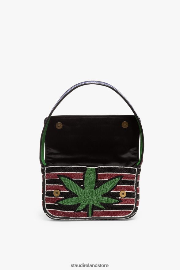 Women Clothing Leaf Stripe STAUD TOMMY BEADED BAG H8RLPJ730