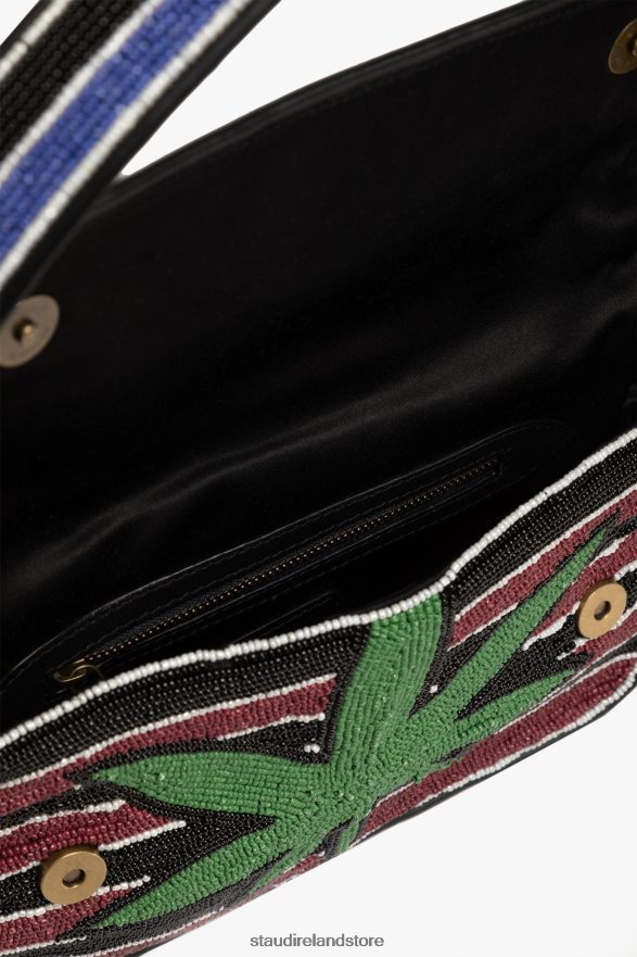 Women Clothing Leaf Stripe STAUD TOMMY BEADED BAG H8RLPJ730