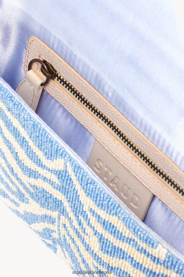Women Clothing Light Blue Cream STAUD TOMMY BEADED BAG H8RLPJ722