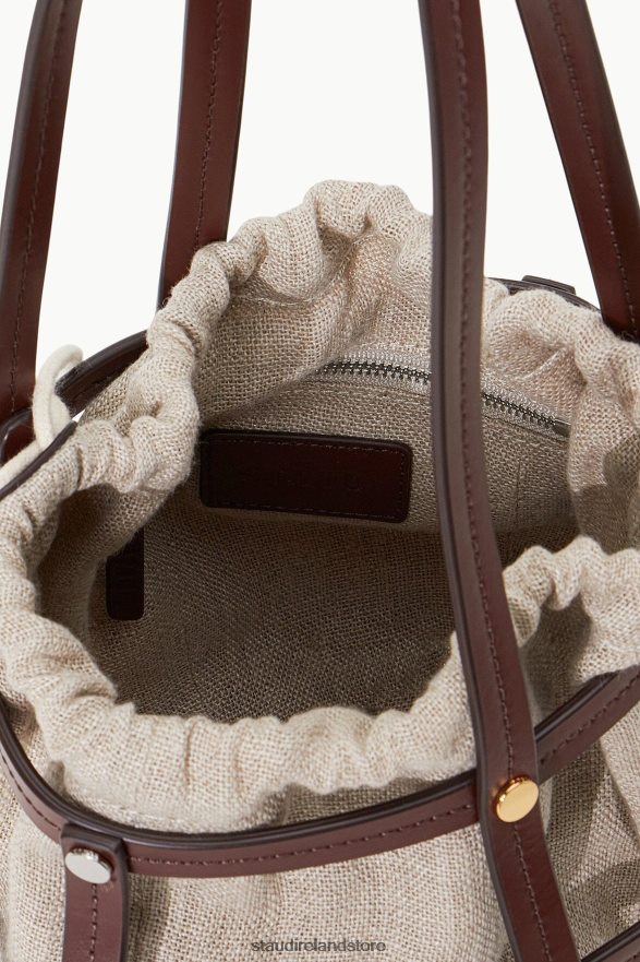Women Clothing Mahogany Natural STAUD ELLIE BAG H8RLPJ741