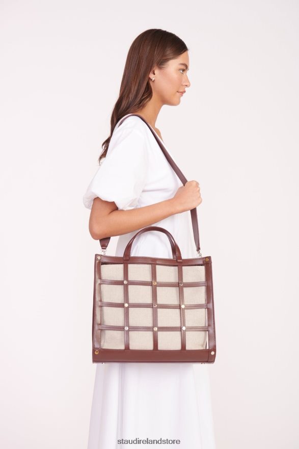 Women Clothing Mahogany Natural STAUD EMMA TOTE H8RLPJ639