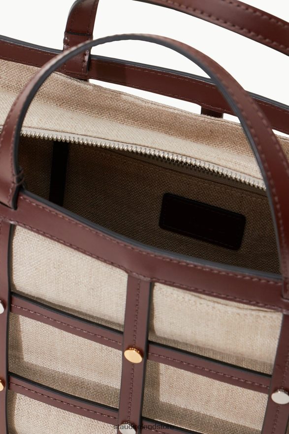 Women Clothing Mahogany Natural STAUD EMMA TOTE H8RLPJ639