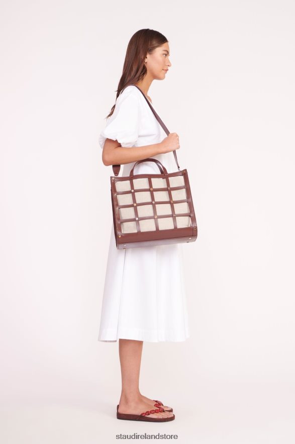 Women Clothing Mahogany Natural STAUD EMMA TOTE H8RLPJ639