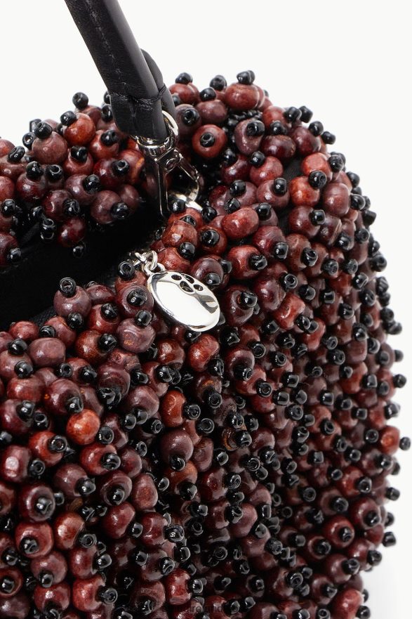Women Clothing Mahogany/Black STAUD BEADED BEAN BAG MAHOGANY H8RLPJ682