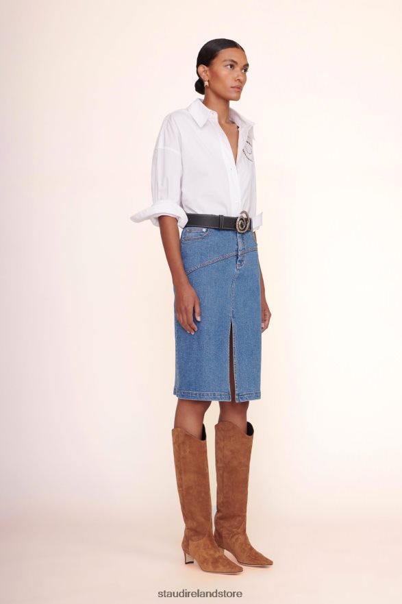Women Clothing Medium Wash STAUD HUDSON SKIRT H8RLPJ504