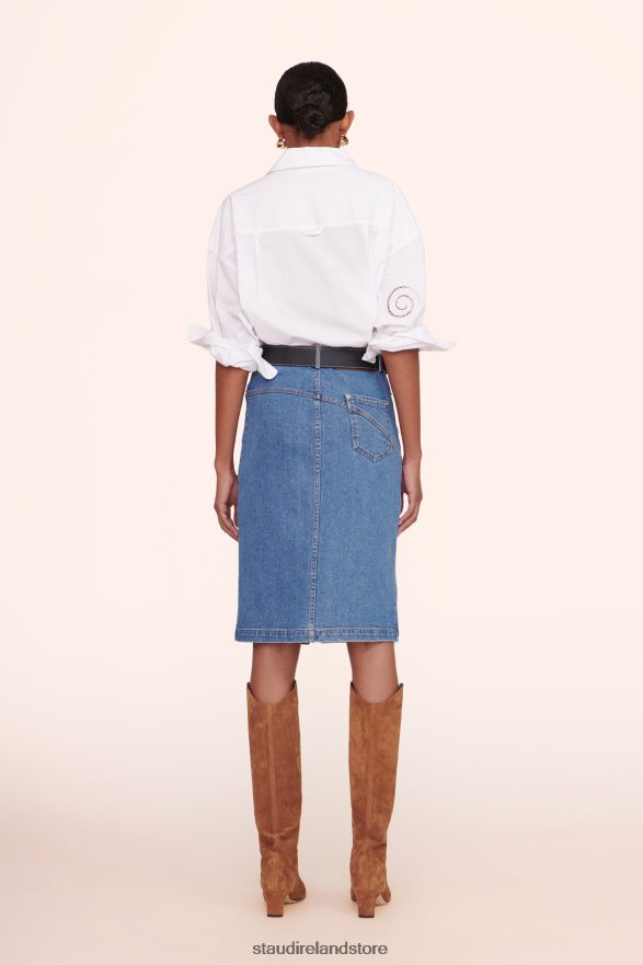 Women Clothing Medium Wash STAUD HUDSON SKIRT H8RLPJ504