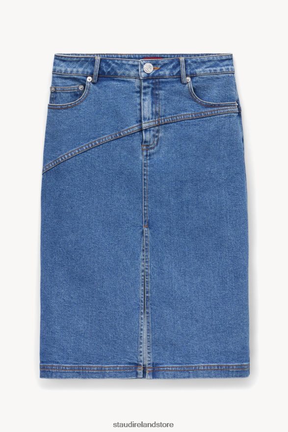 Women Clothing Medium Wash STAUD HUDSON SKIRT H8RLPJ504