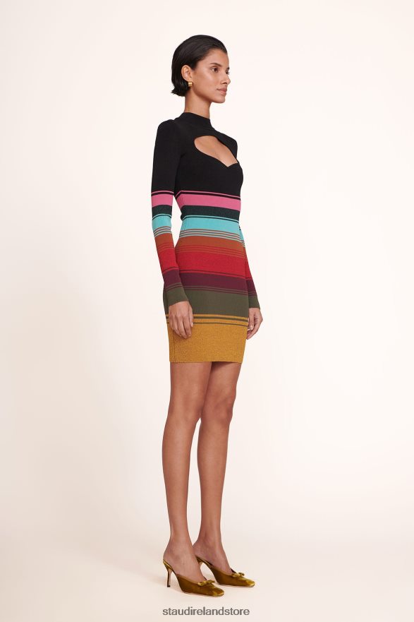 Women Clothing Mosaic Stripe STAUD CLARA DRESS H8RLPJ284