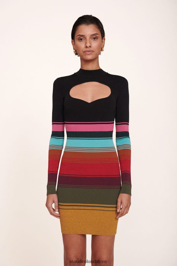 Women Clothing Mosaic Stripe STAUD CLARA DRESS H8RLPJ284