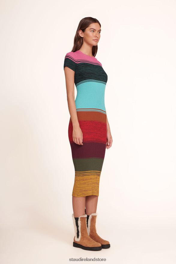 Women Clothing Mosaic Stripe STAUD COLLEEN DRESS H8RLPJ231