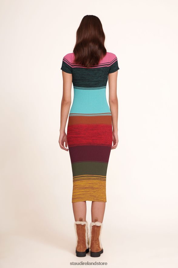 Women Clothing Mosaic Stripe STAUD COLLEEN DRESS H8RLPJ231
