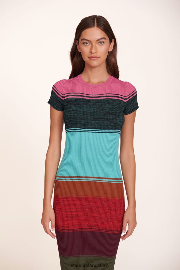 Women Clothing Mosaic Stripe STAUD COLLEEN DRESS H8RLPJ231